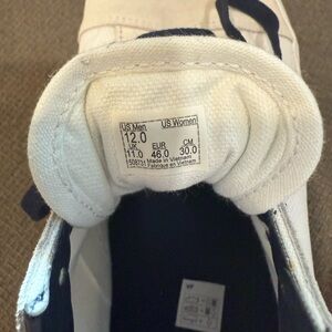 Vans, white, off white, black, size 12.